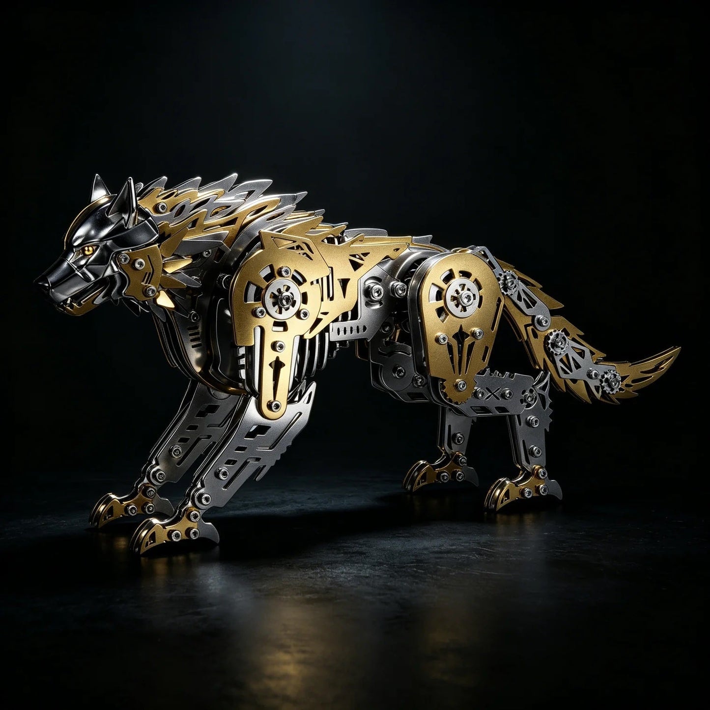 【Cooperative brand】Mechanical Wolf 3D Metal Model Kit DIY Articulated Puzzle for Adults and Kids