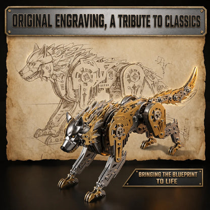 【Cooperative brand】Mechanical Wolf 3D Metal Model Kit DIY Articulated Puzzle for Adults and Kids