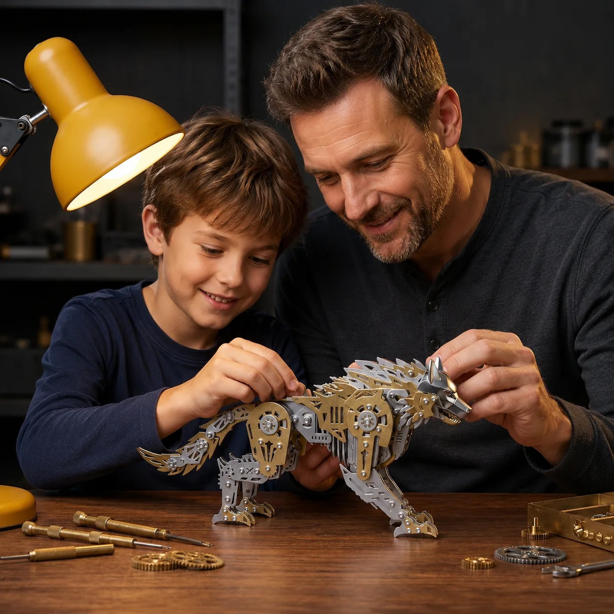 【Cooperative brand】Mechanical Wolf 3D Metal Model Kit DIY Articulated Puzzle for Adults and Kids