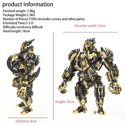 Mechanical Gorilla 3D Metal Model Kit DIY Articulated Puzzle for Adults and Kids