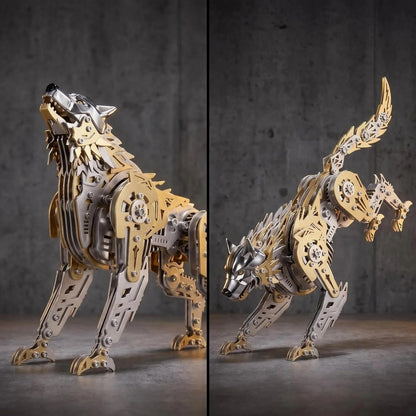 【Cooperative brand】Mechanical Wolf 3D Metal Model Kit DIY Articulated Puzzle for Adults and Kids