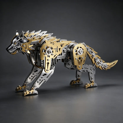 【Cooperative brand】Mechanical Wolf 3D Metal Model Kit DIY Articulated Puzzle for Adults and Kids