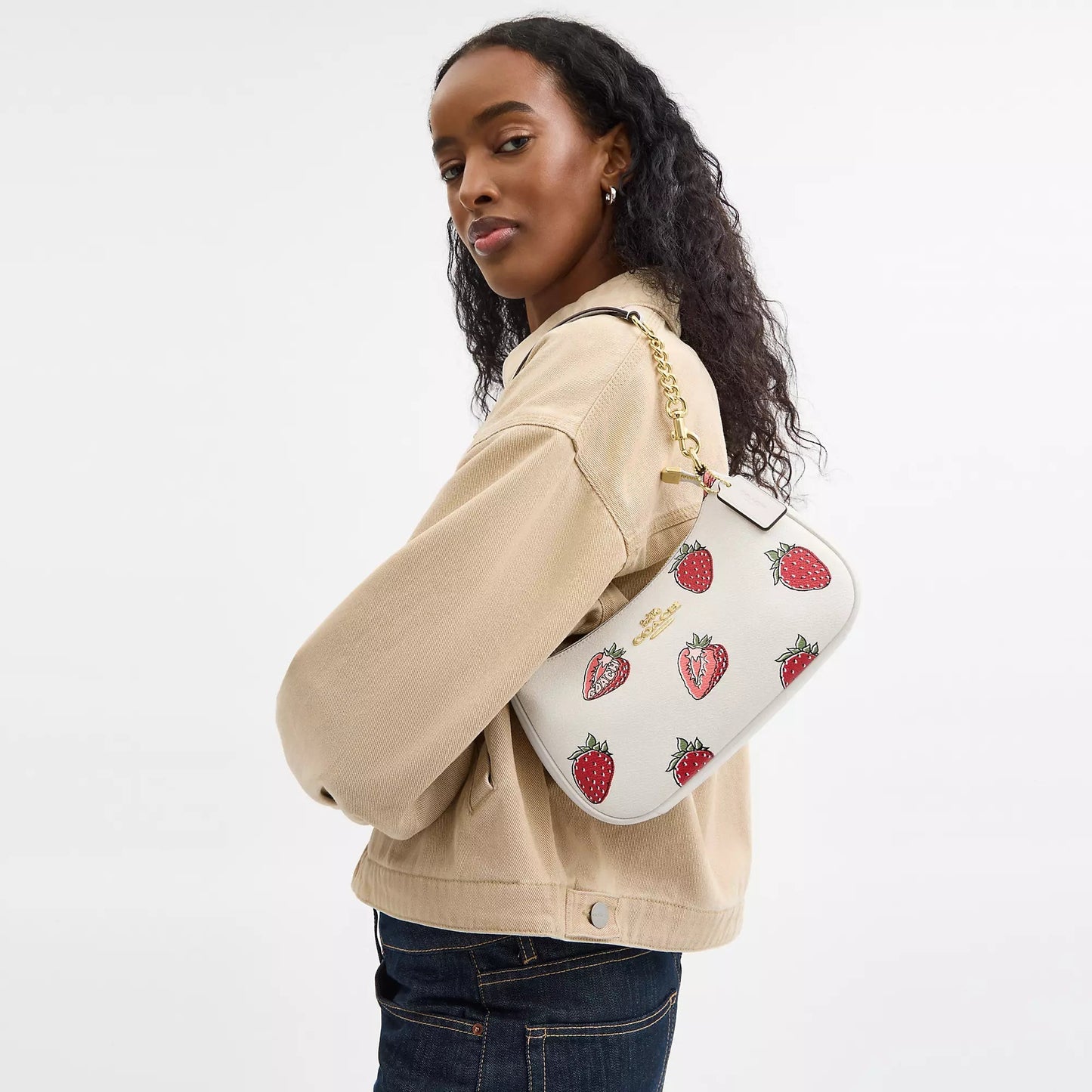 Coach Teri Shoulder Bag With Strawberry Print
