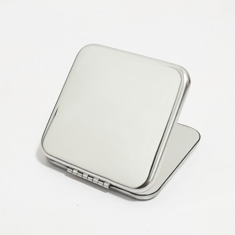 Stainless steel folding mirror, double-sided pocket mirror, non-breakable mirror