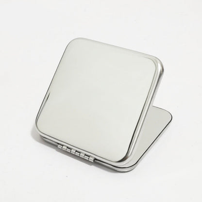 Stainless steel folding mirror, double-sided pocket mirror, non-breakable mirror