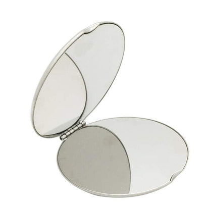 Stainless steel folding mirror, double-sided pocket mirror, non-breakable mirror