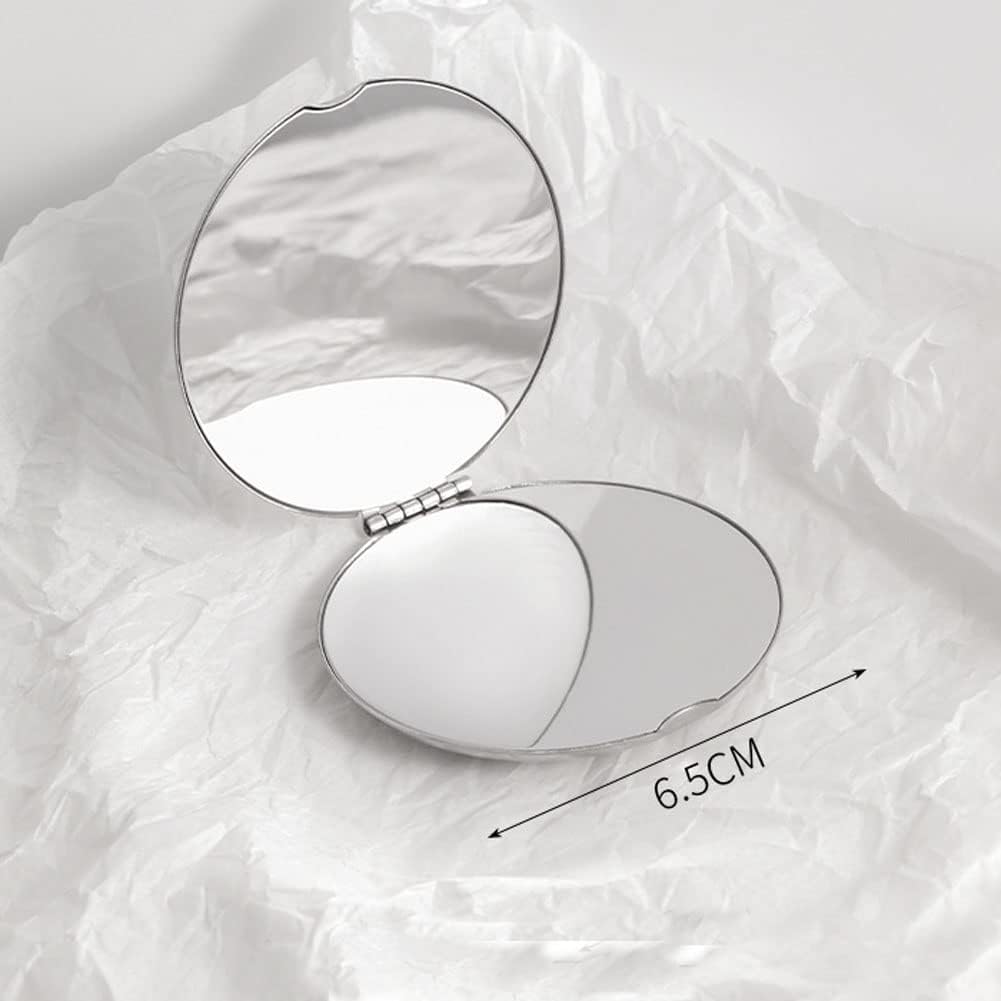 Stainless steel folding mirror, double-sided pocket mirror, non-breakable mirror