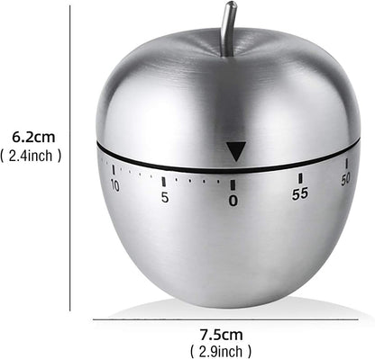 Egg  Apple Timer Stainless Steel Mechanical Rotating Alarm