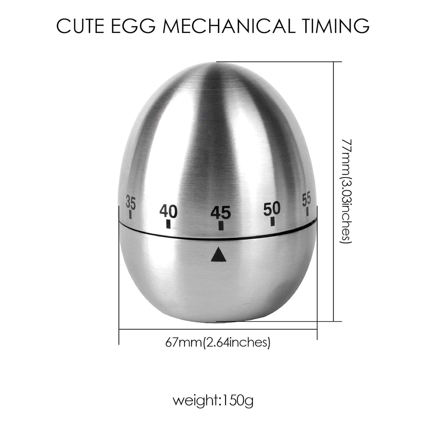 Egg  Apple Timer Stainless Steel Mechanical Rotating Alarm