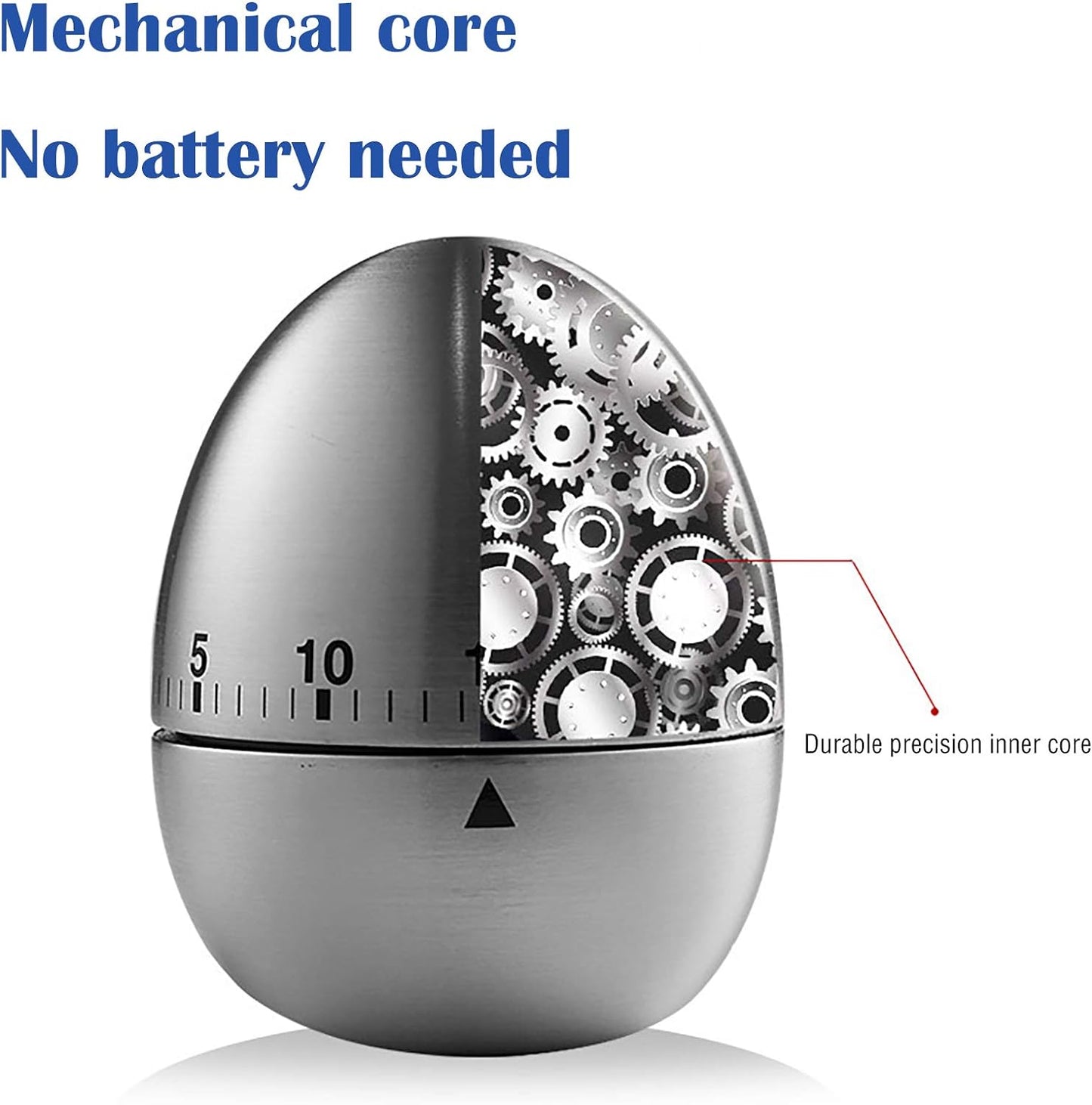 Egg  Apple Timer Stainless Steel Mechanical Rotating Alarm