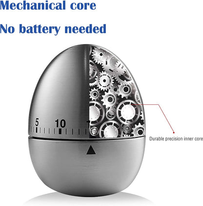 Egg  Apple Timer Stainless Steel Mechanical Rotating Alarm