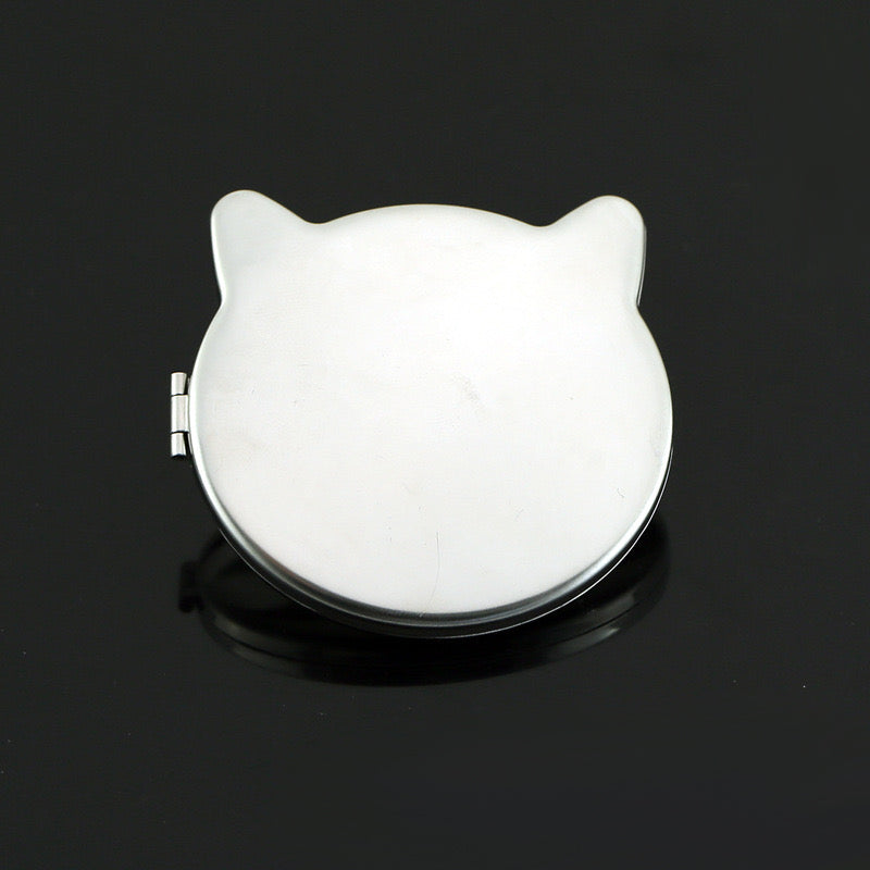 Stainless steel folding mirror, double-sided pocket mirror, non-breakable mirror