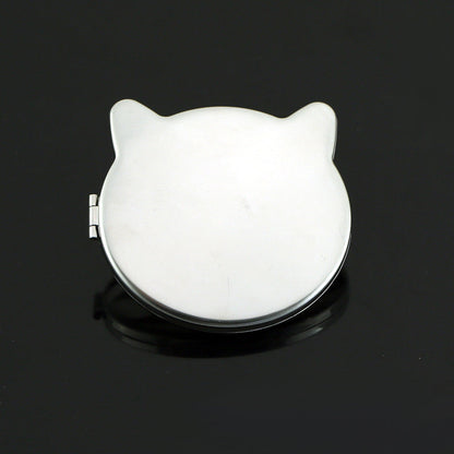 Stainless steel folding mirror, double-sided pocket mirror, non-breakable mirror