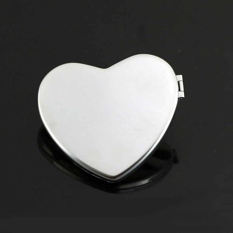 Stainless steel folding mirror, double-sided pocket mirror, non-breakable mirror
